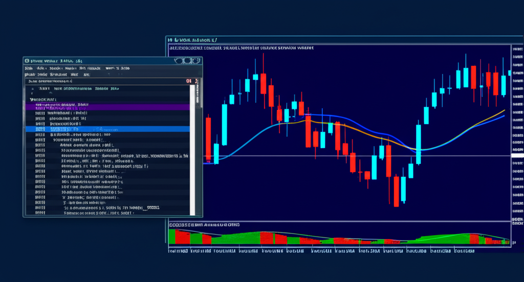 Ilustração de estratégia MACD em MQL5 no MetaTrader 5 com código e gráfico