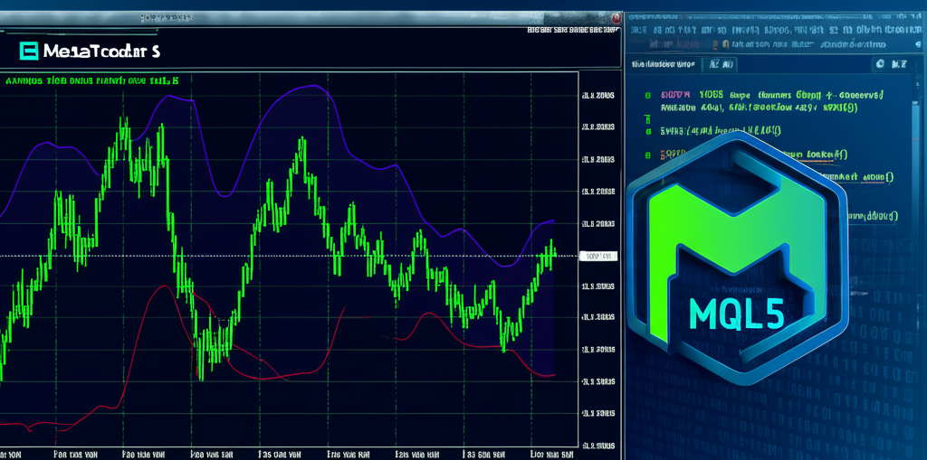 Tela do MetaTrader 5 exibindo gráfico de velas com o indicador ATR e código MQL5 usando iATR para stop loss e take profit.