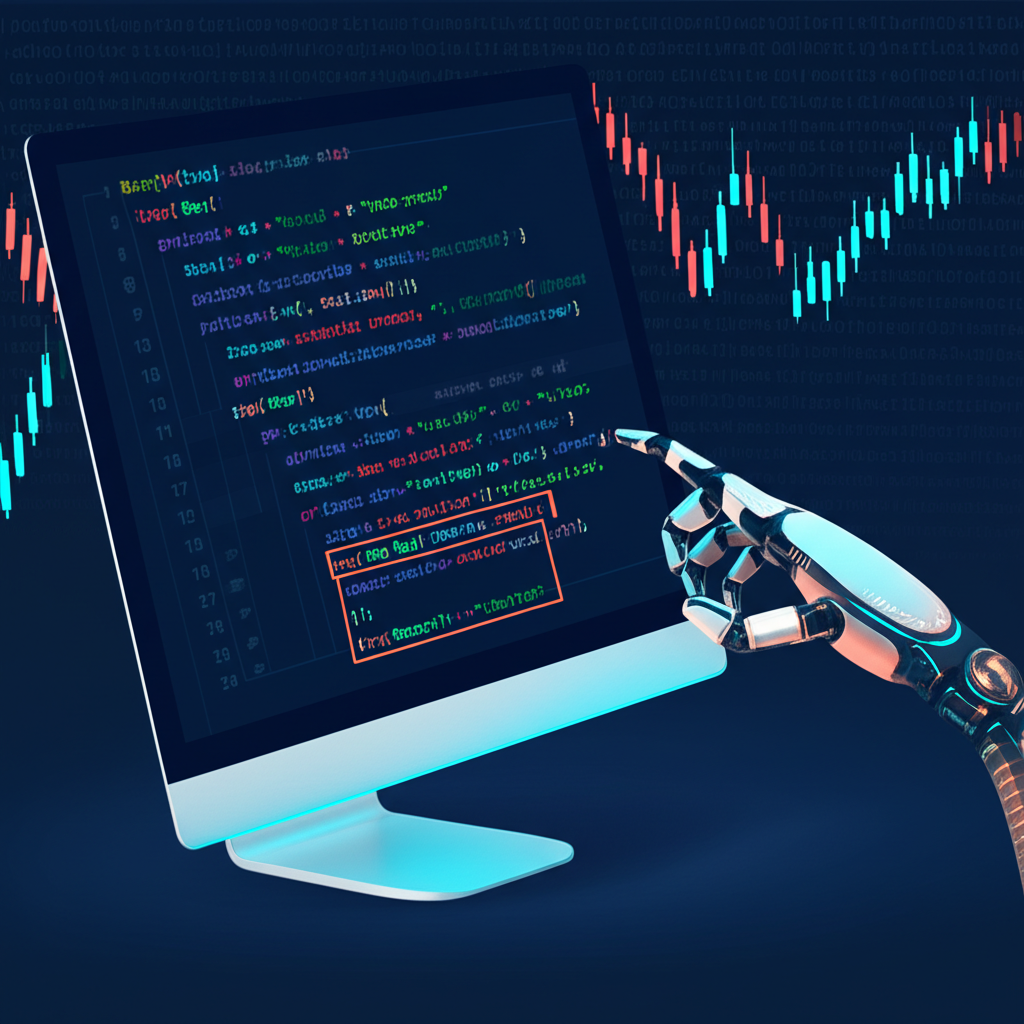Ilustração de programação de ordens de compra e venda em MQL5 no MetaTrader 5.